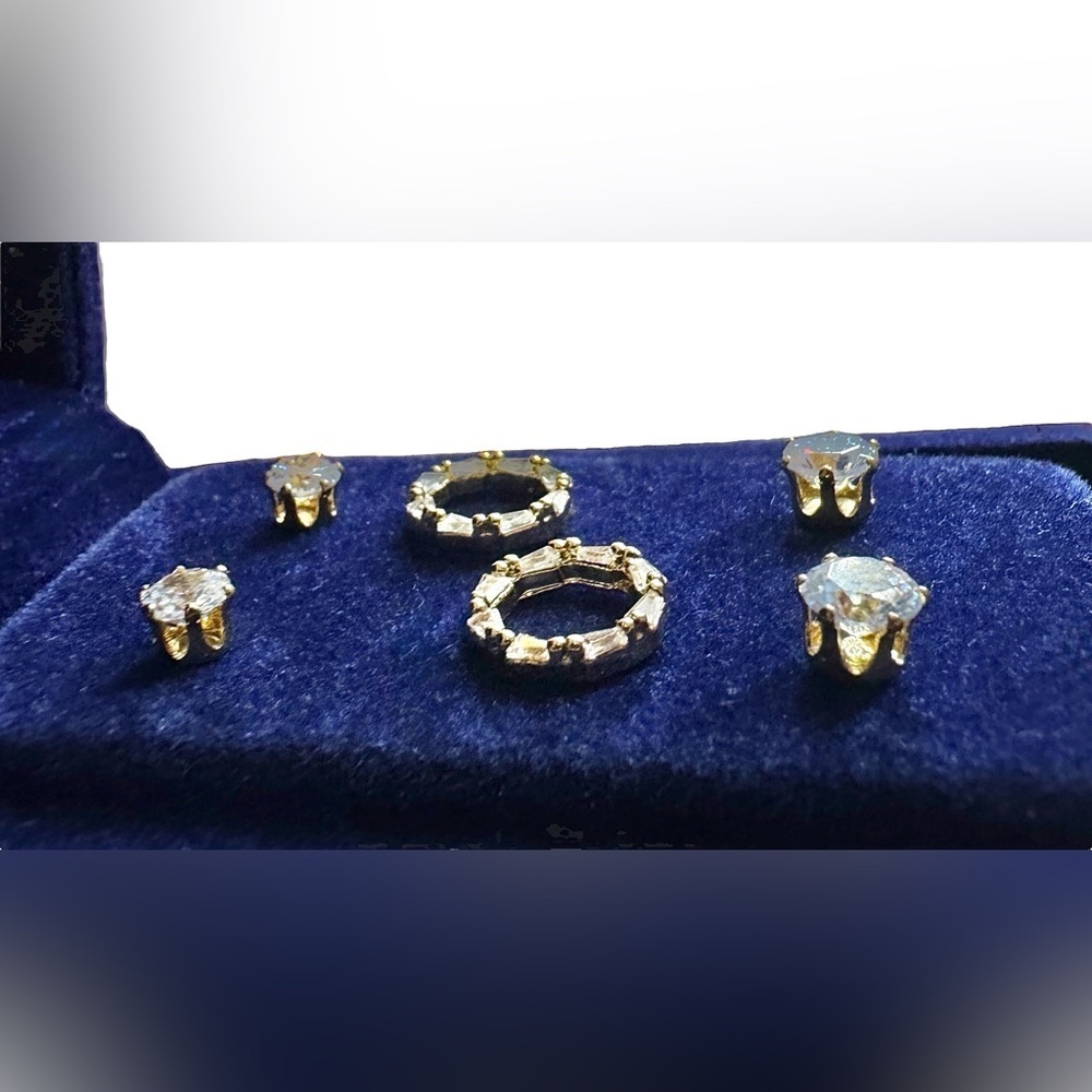 Danecraft Cubic Zirconia Circle Pendant & 3 Pair Stud Earring Set - Picture 11 of 15